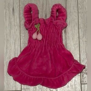 Boots & Barkley Velour Party Sun Dress with Cherries Size Small 5lbs.